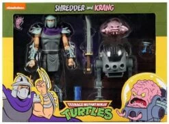 Shredder Vs Krang In Bubble Walker Action Figure TMNT Ninja Turtles 2-Pack 18 Cm NECA 54114 -Sconto Modello Giocattolo in Italia teenage mutant ninja turtles 1980 cartoon 2 pack 7 inch action figure shredder krang 5