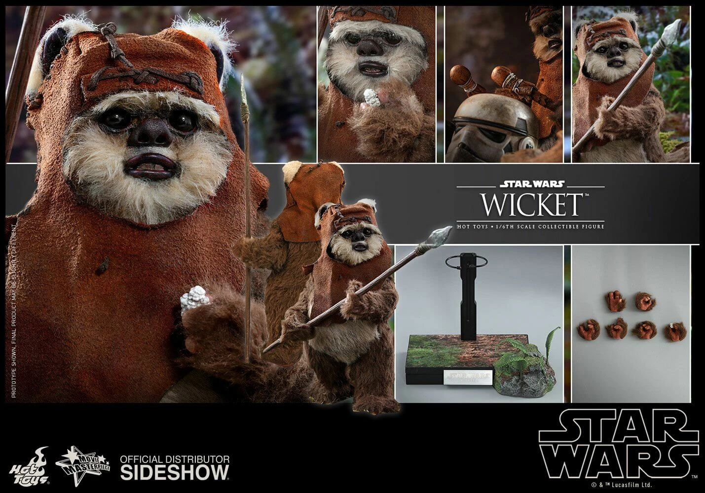 Hot Toys Wicket Star Wars Episode VI Movie Masterpiece Action Figure 1/6 15 Cm 4 Hot Toys Wicket Star Wars Episode VI Movie Masterpiece Action Figure 1/6 15 Cm - immagine 2