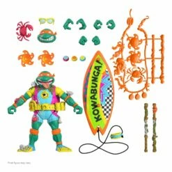 SUPER7 Sewer Surfer Mike Teenage Mutant Ninja Turtles Ultimates Action Figure 18 Cm